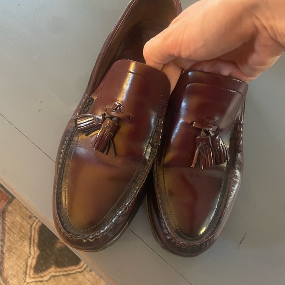 Democracy leather Brown Tassle Loafer Business Casual Shoe Men’s Size 10 -C - Picture 3 of 7